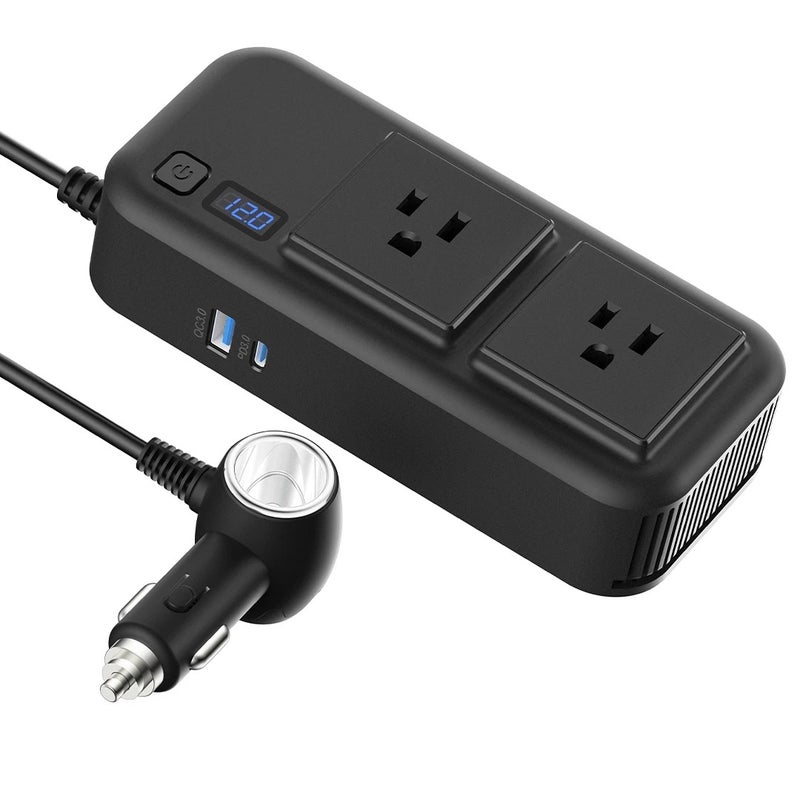 Bluejw 4-Port USB Car Charger 12V DC to 110V/220V Car Power Inverter 200W - Auto Plug Adapter Outlet Converter for Laptop, Computer, & Automobile Chargers - Image 3